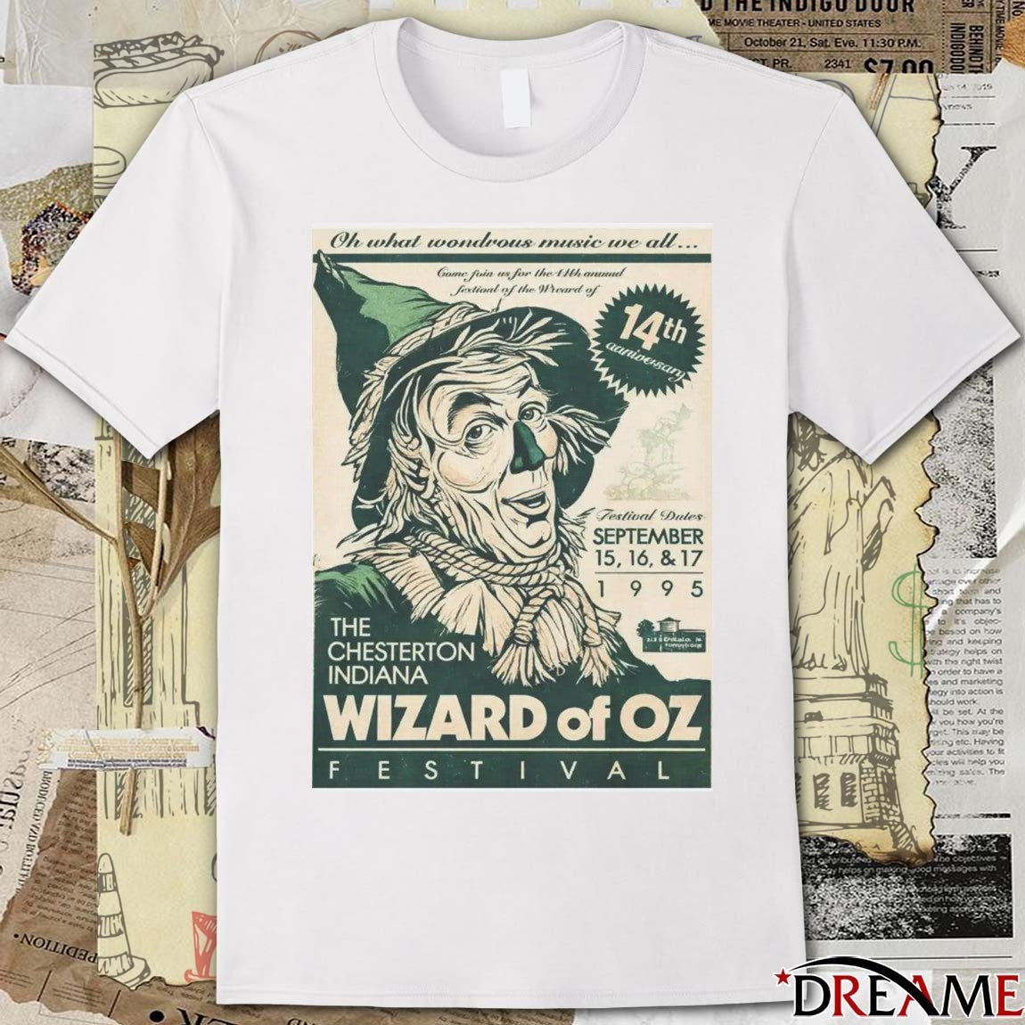 The Chesterton Indiana Wizard Of OZ Festival Dates September 15-17 1995 Poster t-shirt