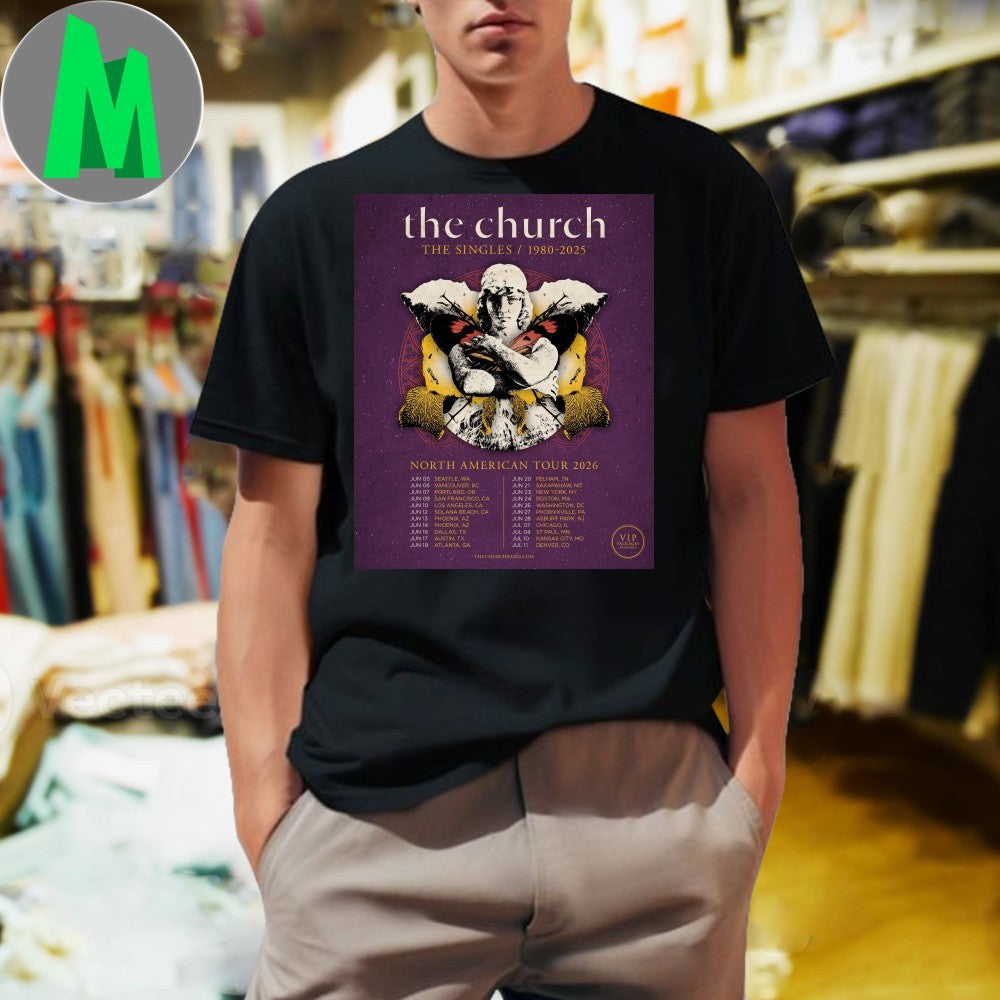 The Church The Singles 1980-2025 North American Tour 2026 Concert T-Shirt