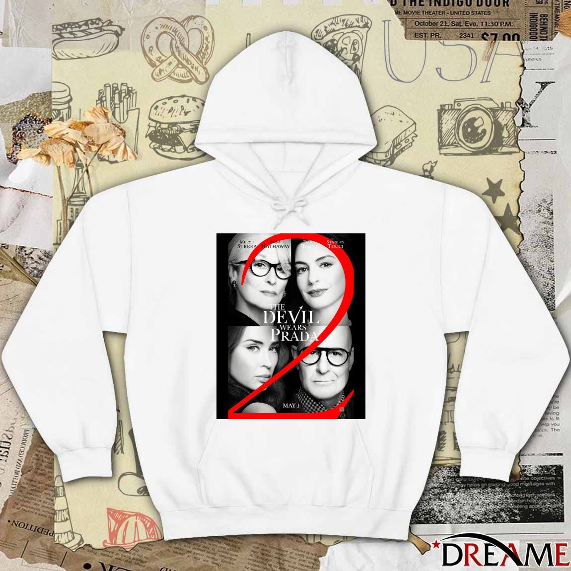 The Devil Wears Prada 2 Meryl Streep, Anne Hathaway, Emily Blunt and Tucci In Theaters On May 1 2026 Poster t-shirt