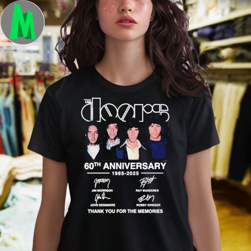 The Doors 60th Anniversary 1965-2025 Band Members Signatures T-Shirt