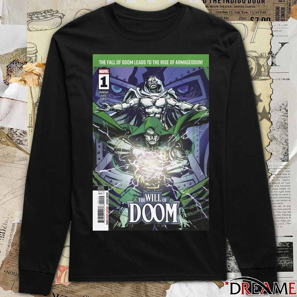 The Fall of Doom Leads to the Rise of Armageddon The Will of Doom Poster t-shirt