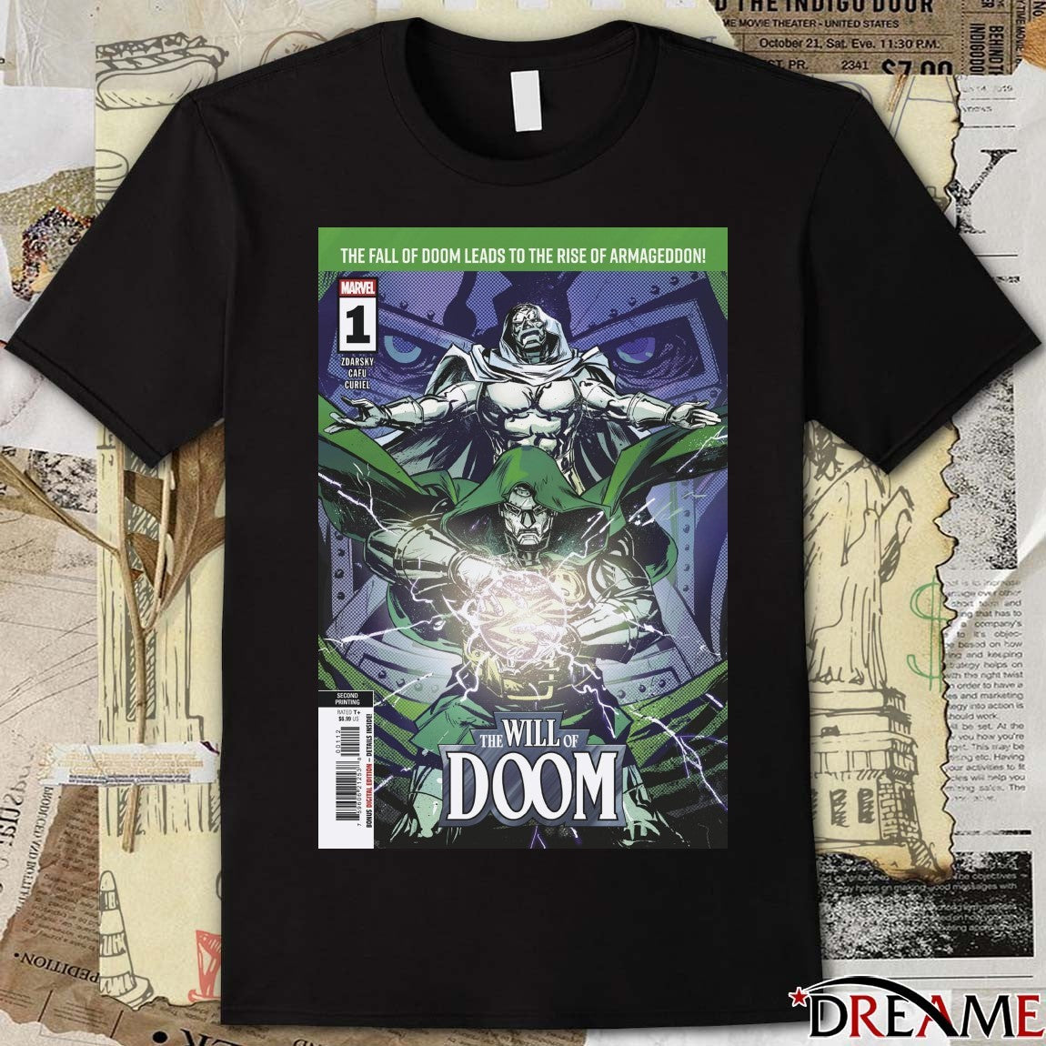 The Fall of Doom Leads to the Rise of Armageddon The Will of Doom Poster t-shirt