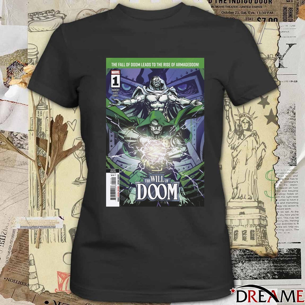 The Fall of Doom Leads to the Rise of Armageddon The Will of Doom Poster t-shirt