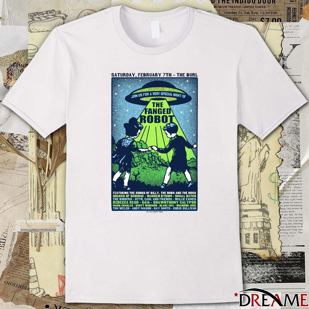 The Fanged Robot Billy, the Bobs and the Boss The Burl February 7th 2026 t-shirt