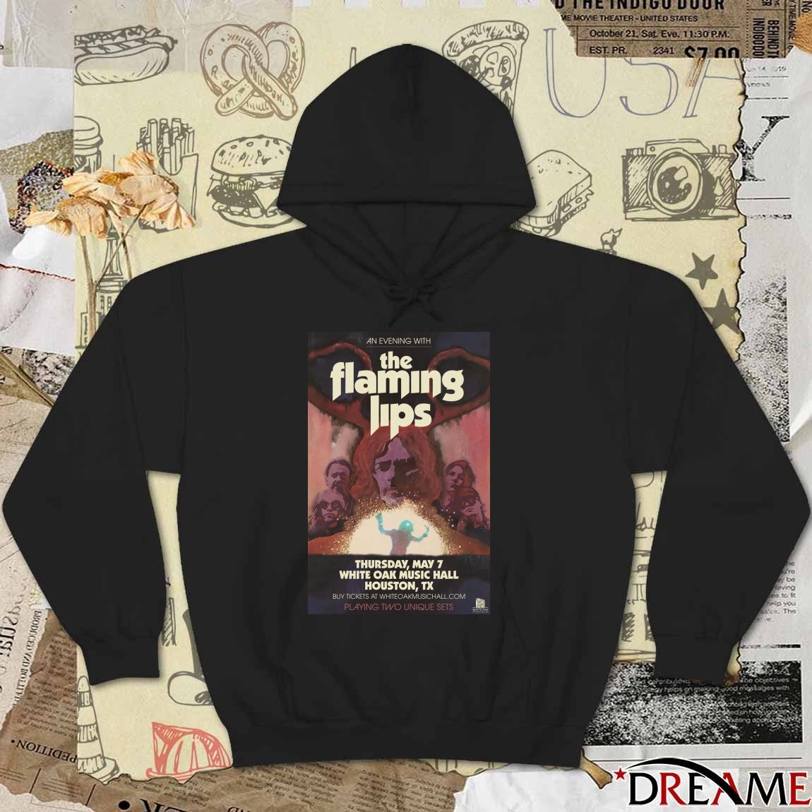 The Flaming Lips Poster May 7 2026 Houston, TX Event White Oak Music Hall t-shirt