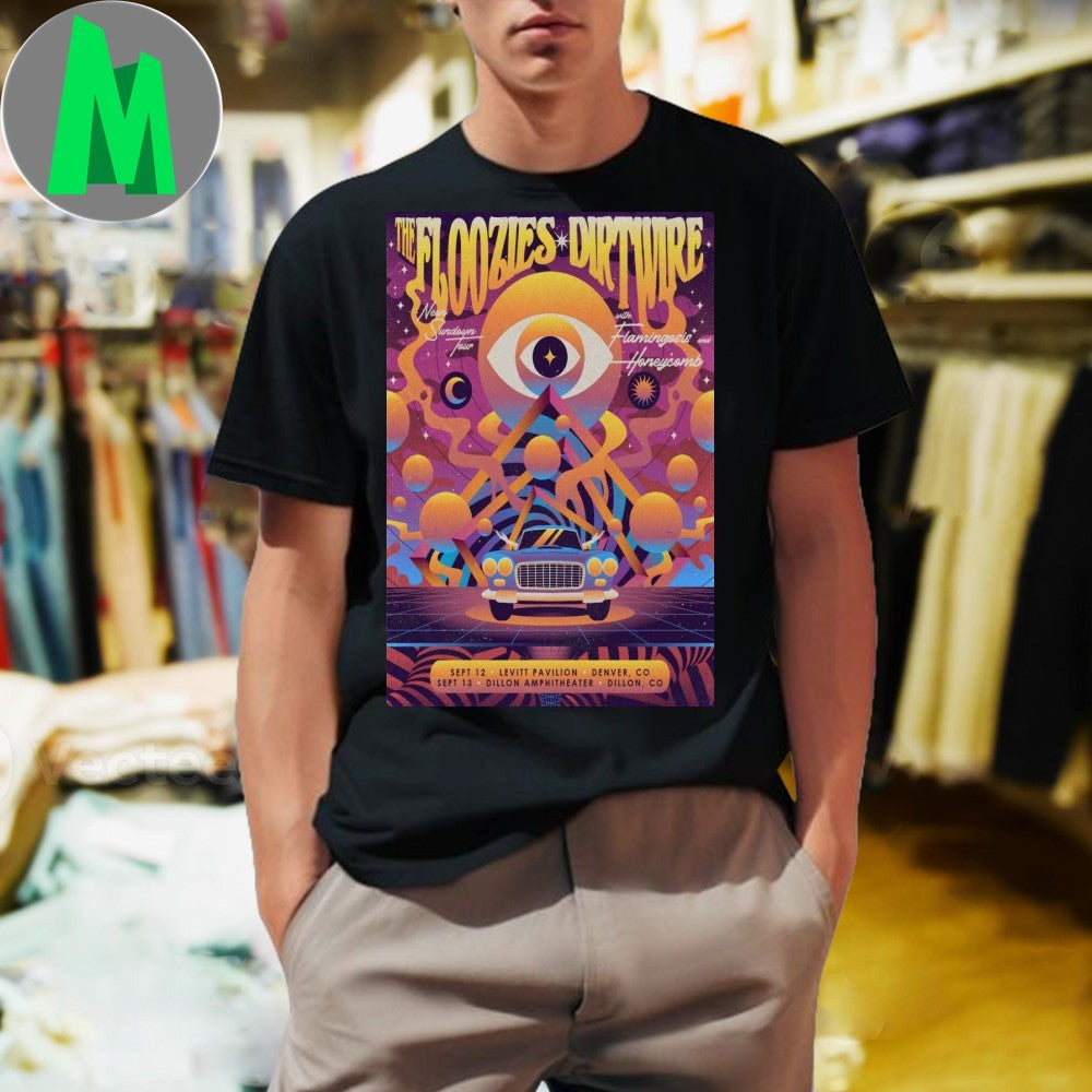 The Floozies Dirtwire Neon Sundown Tour 2025 Concert T-Shirt Live Music Festival Graphic Tee Tour Merch