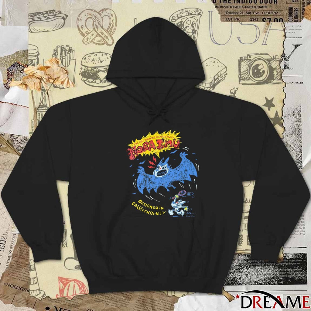 The Free Thinking Reckless And Wild Nora Inu Designed In California USA Bat Chase t-shirt