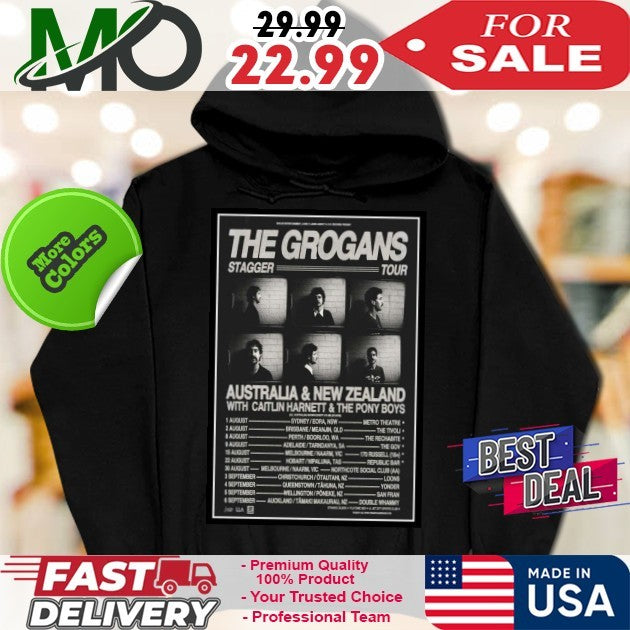 The Grogans Stagger Tour 2025 Australia New Zealand Concert Poster Shirt with Caitlin Harnett & The Pony Boys