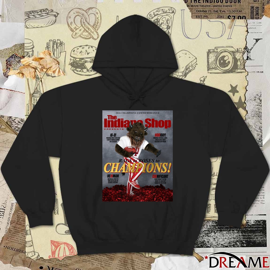 The Indiana Shop Presents Rags To Roses To Champions Poster t-shirt