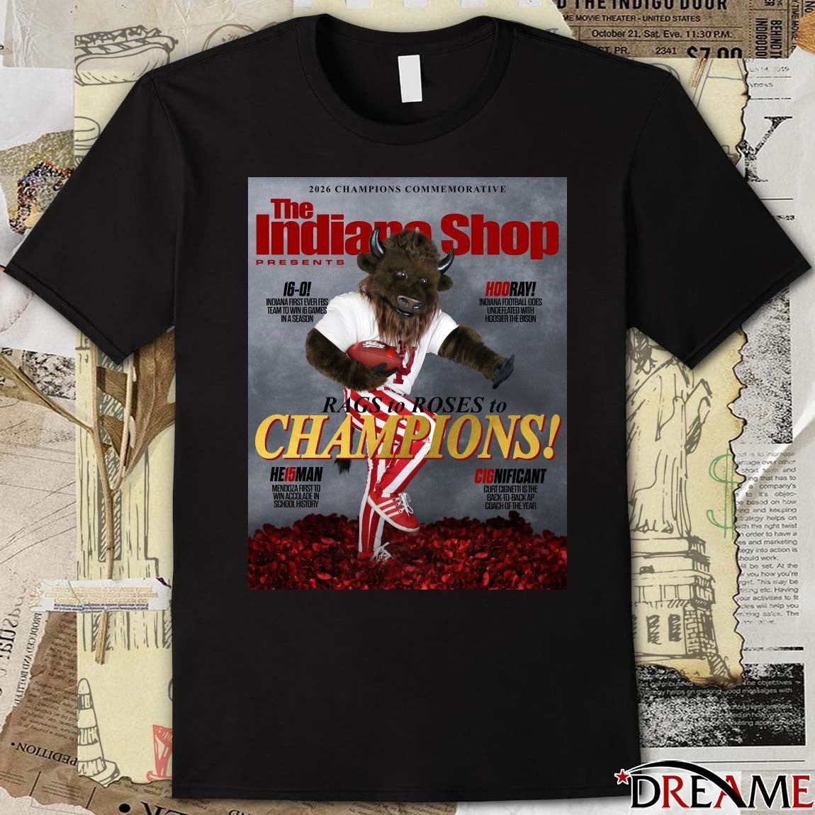 The Indiana Shop Presents Rags To Roses To Champions Poster t-shirt