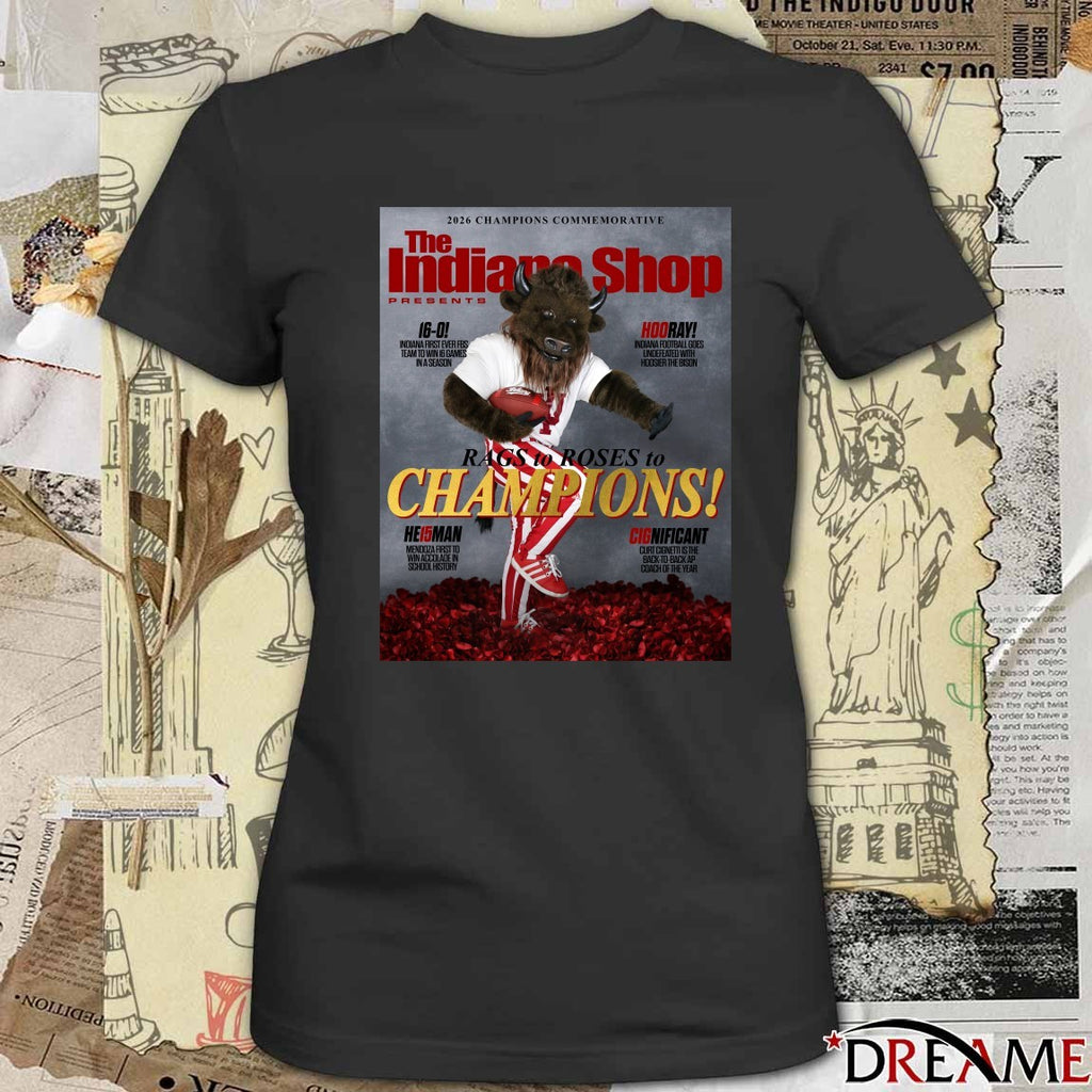 The Indiana Shop Presents Rags To Roses To Champions Poster t-shirt