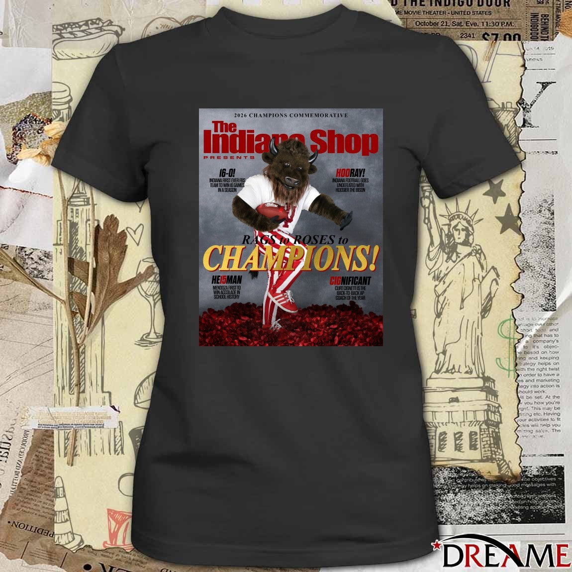 The Indiana Shop Presents Rags To Roses To Champions Poster t-shirt
