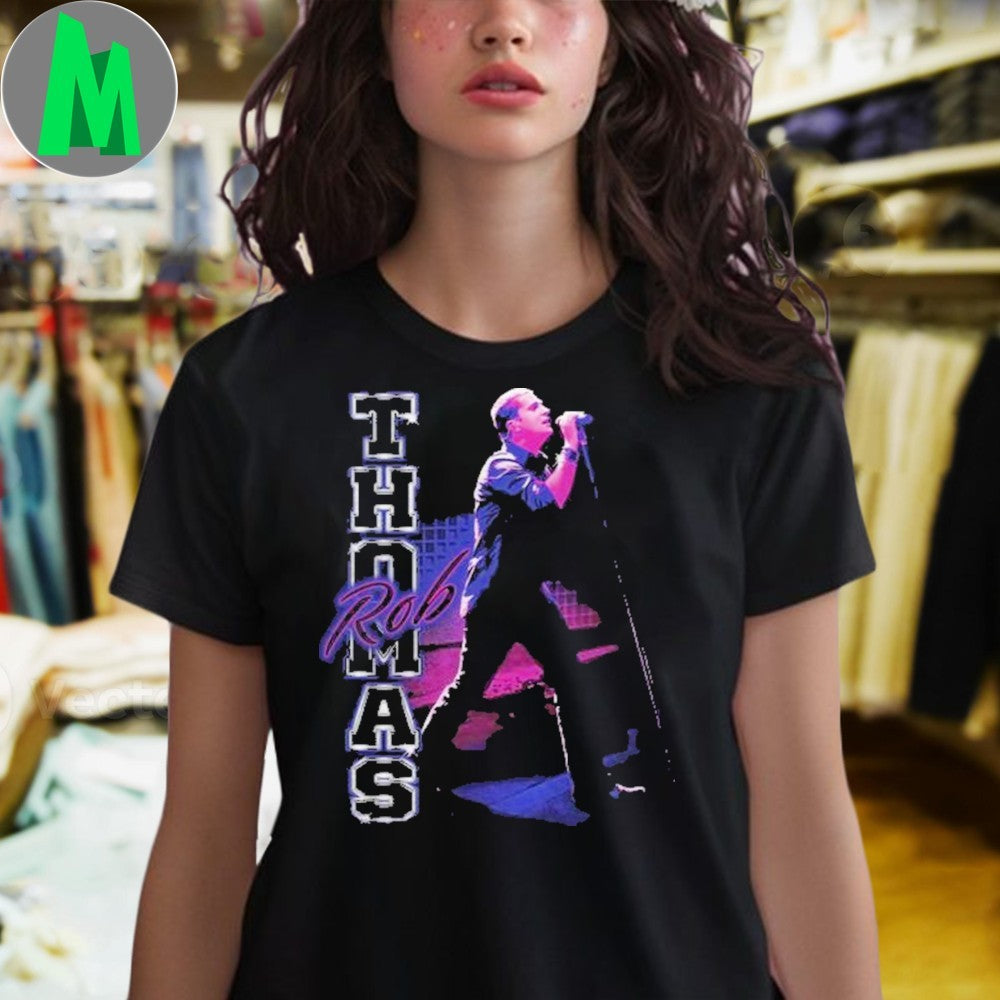 The Merch Collective Rob Thomas Stage Glow Photo Shirt