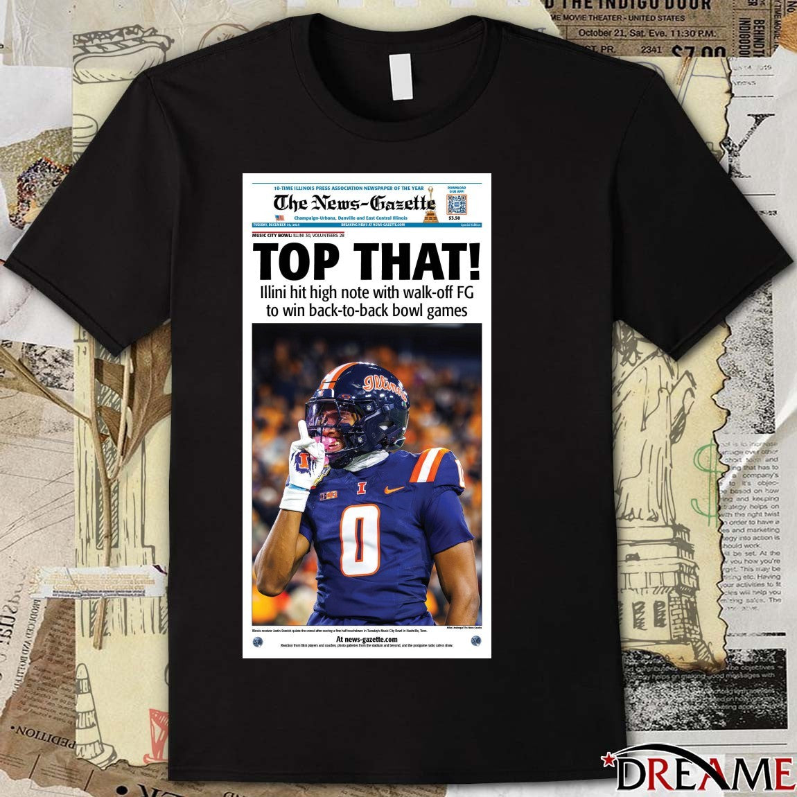 The News-Gazette Top That Illini Hit High Note With Walk-Off FG To Win Back To Back Bowl Games Poster t-shirt