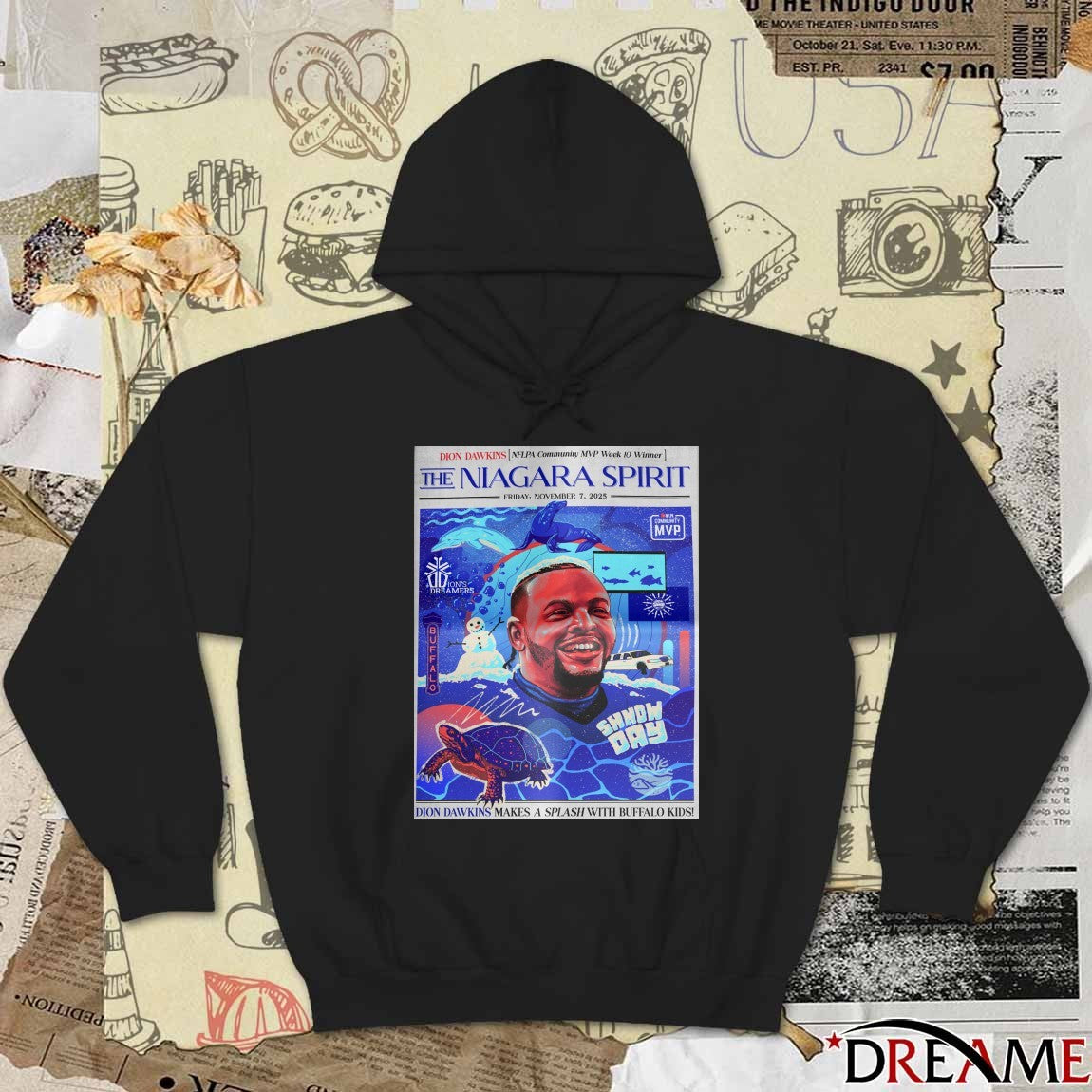 The Niagara Spirit November 7 2025 Dion Dawkins Makes A Splash With Buffalo Kids Poster t-shirt