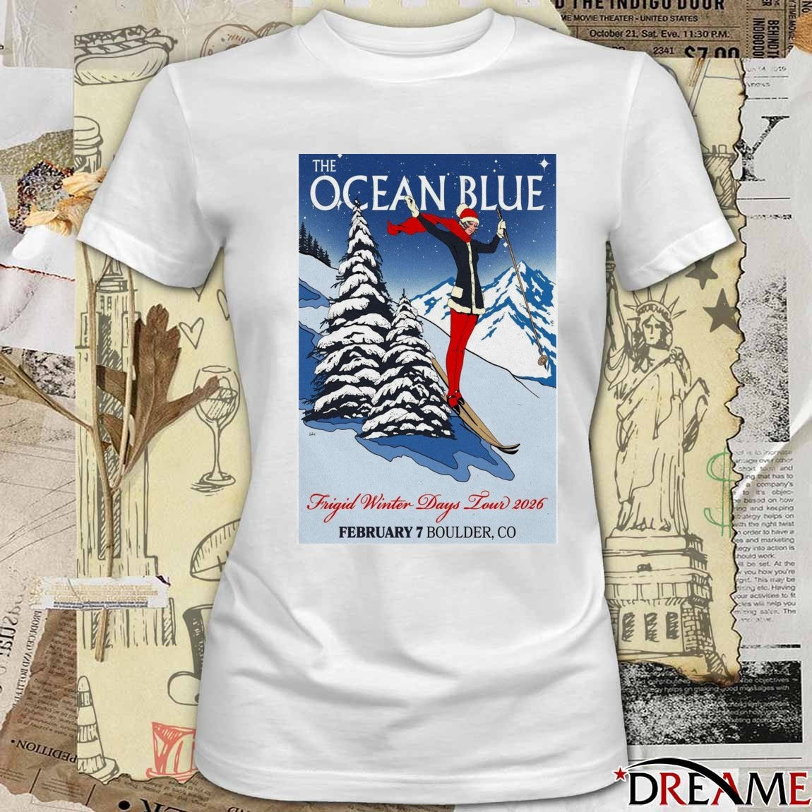 The Ocean Blue Poster Frigid Winter Days Tour Boulder, CO February 7 2026 t-shirt
