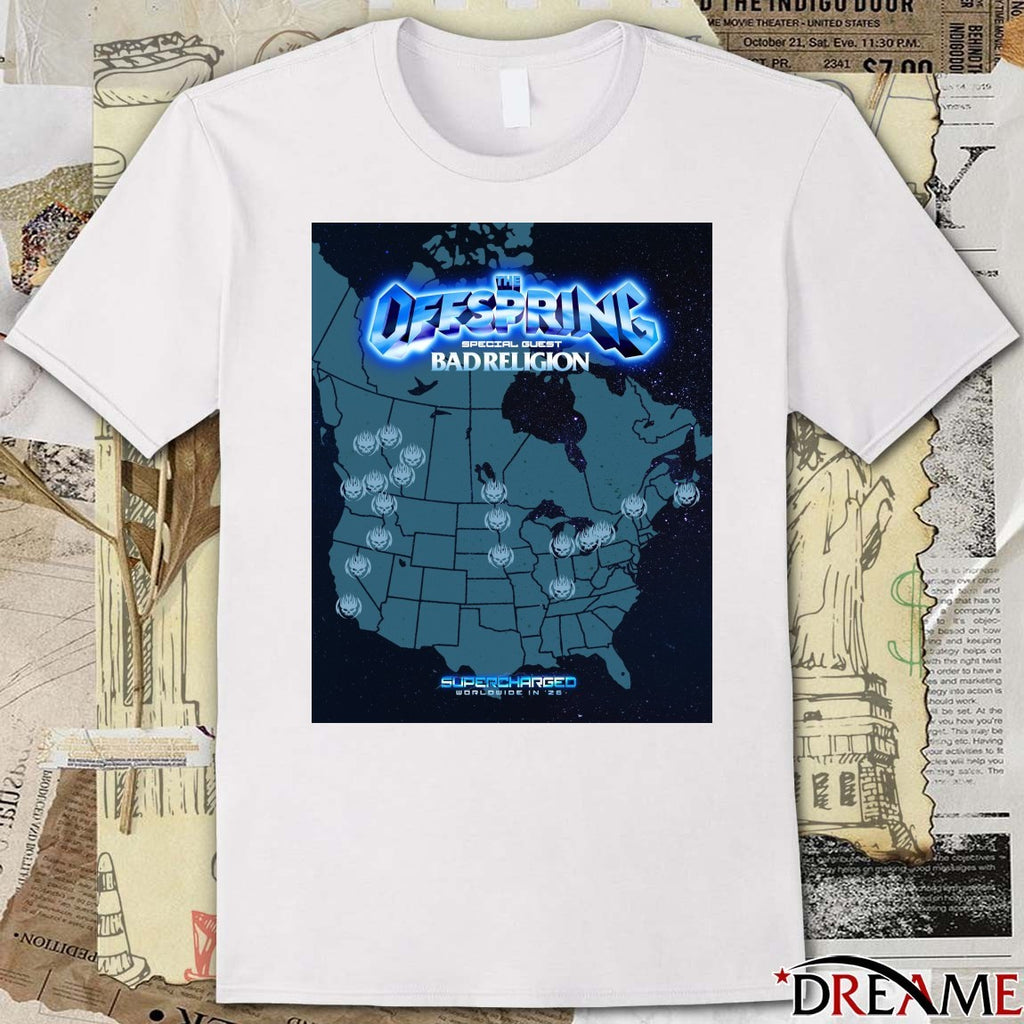 The Offsprings Special Guest Bad Religion Supercharged worldwide In 2026 Poster t-shirt