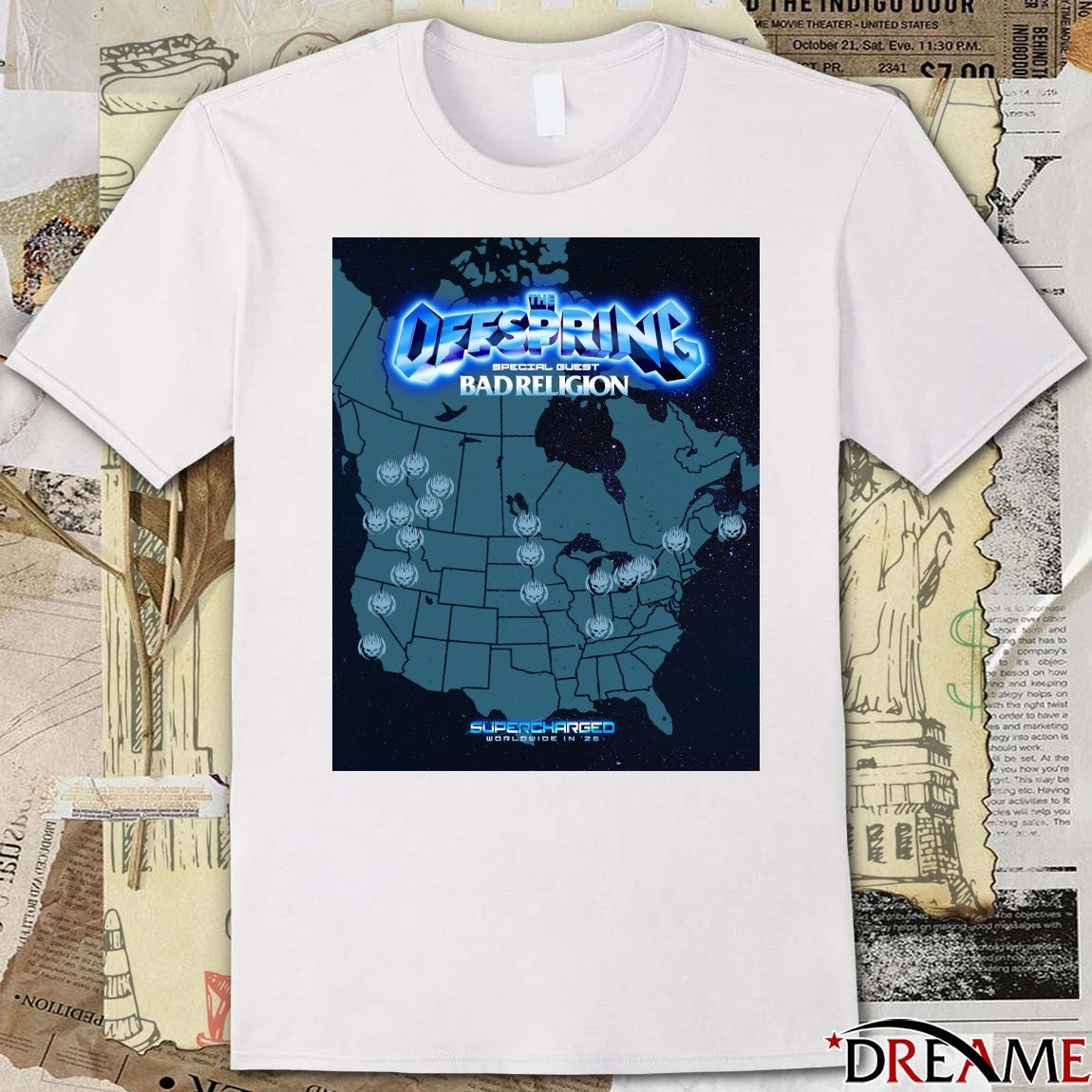 The Offsprings Special Guest Bad Religion Supercharged worldwide In 2026 Poster t-shirt