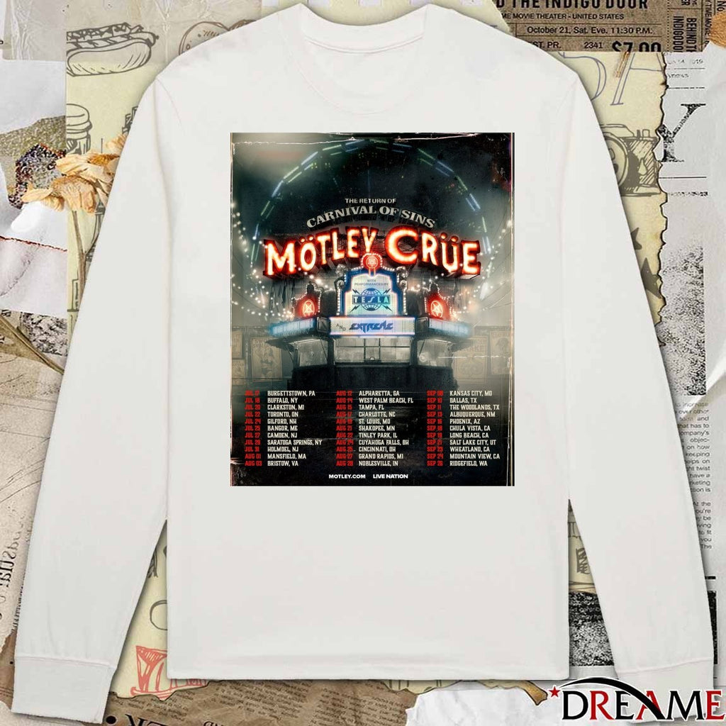 The Return of Carnival of Sins Mötley Crüe July 18 to September 26 2026 Poster t-shirt