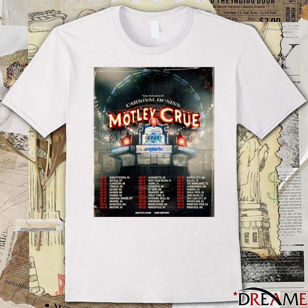 The Return of Carnival of Sins Mötley Crüe July 18 to September 26 2026 Poster t-shirt