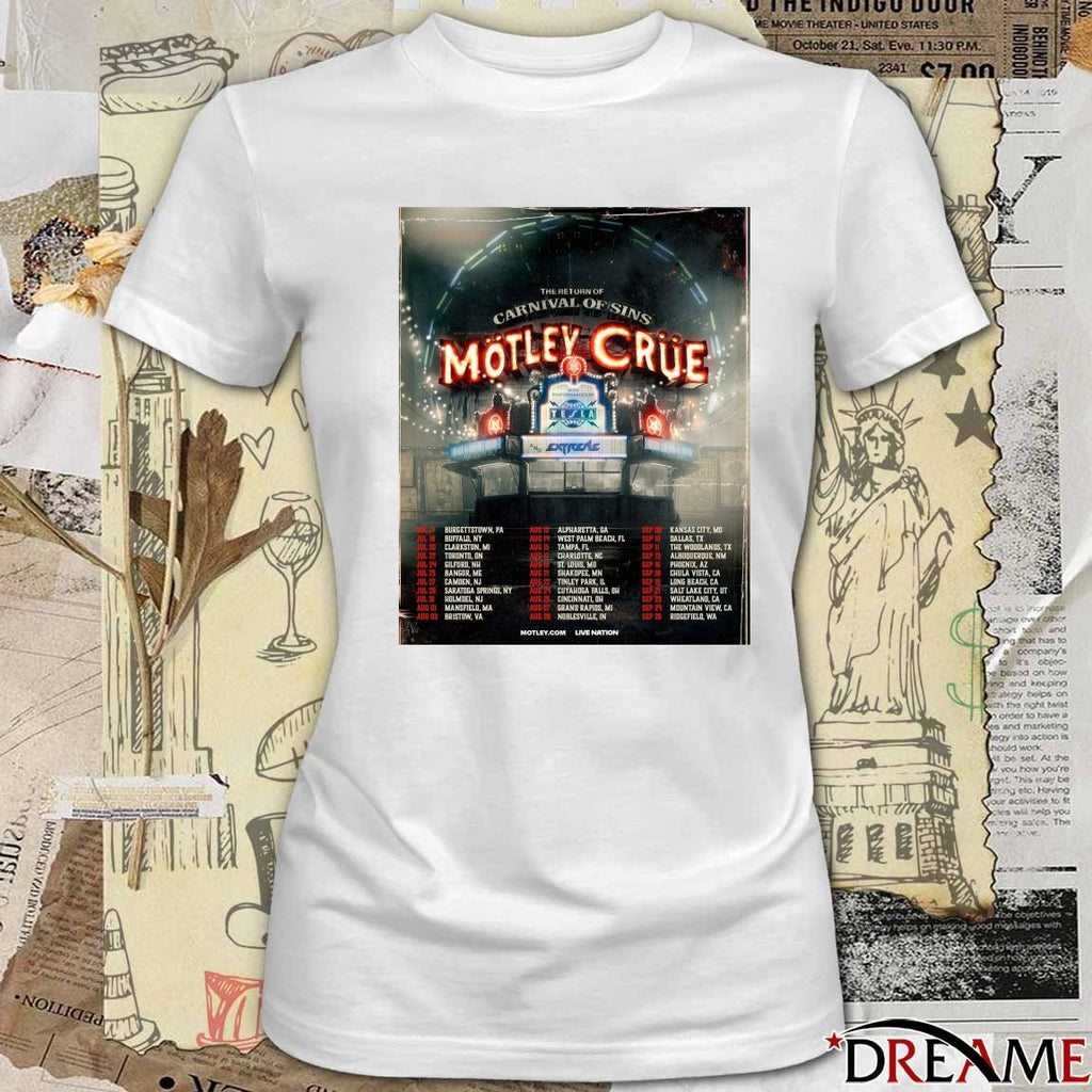 The Return of Carnival of Sins Mötley Crüe July 18 to September 26 2026 Poster t-shirt