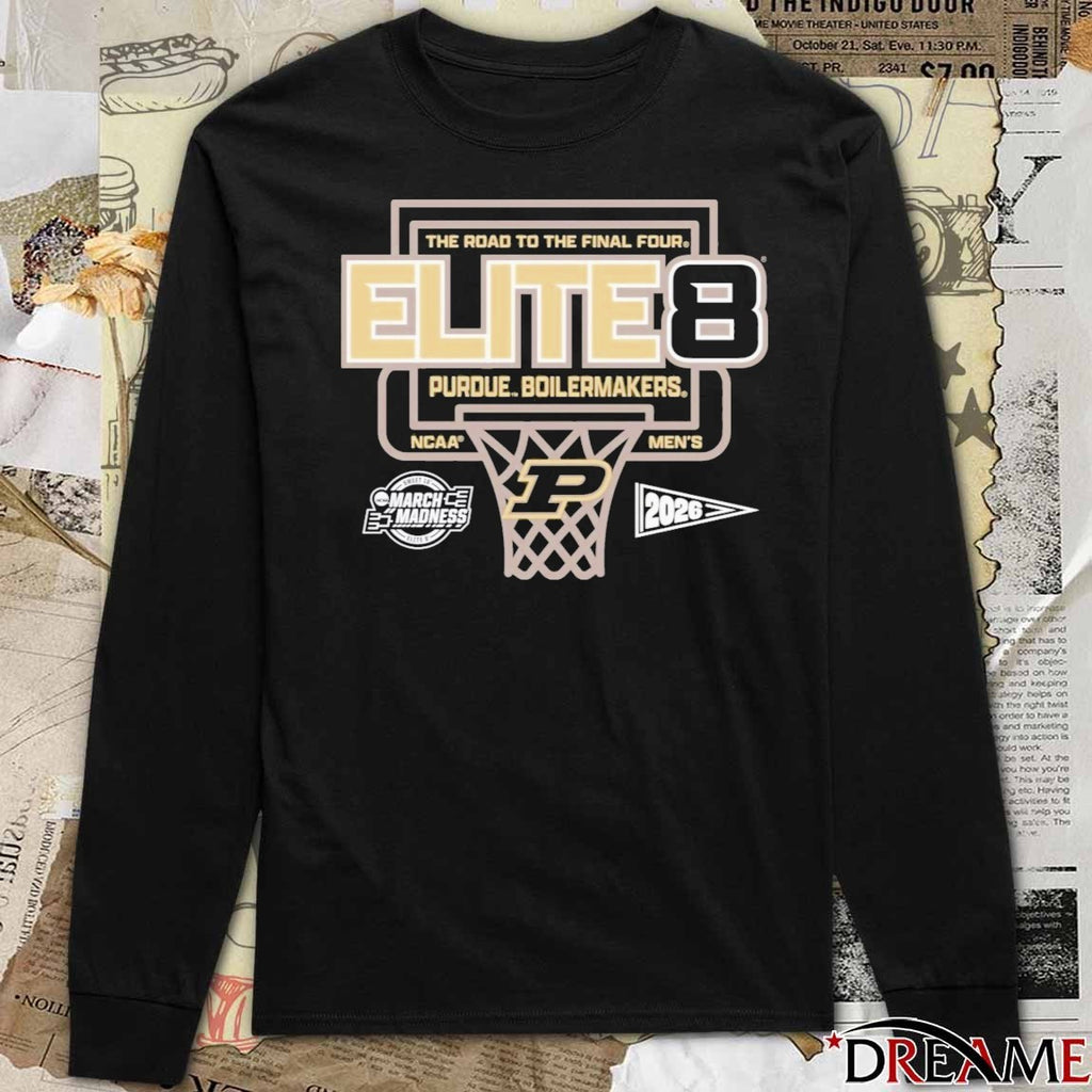The Road To The Final Four Elite 8 Purdue Boilermakers 2026 NCAA March Madness Men’s Basketball t-shirt