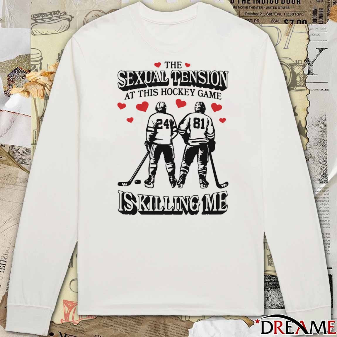 The Sexual Tension At This Hockey Game Is Killing Me Illustration t-shirt