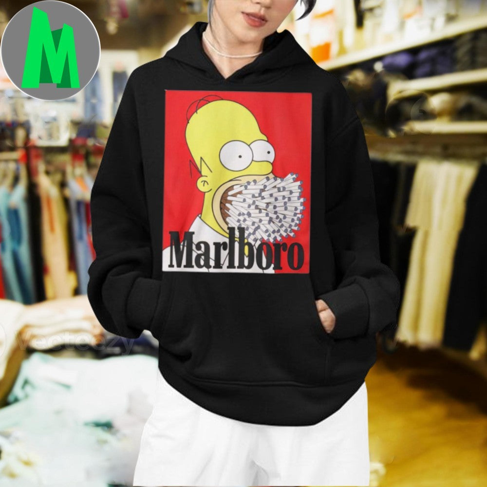 The Simpsons Homer Marlboro Cigarettes Funny Parody Fan T-Shirt