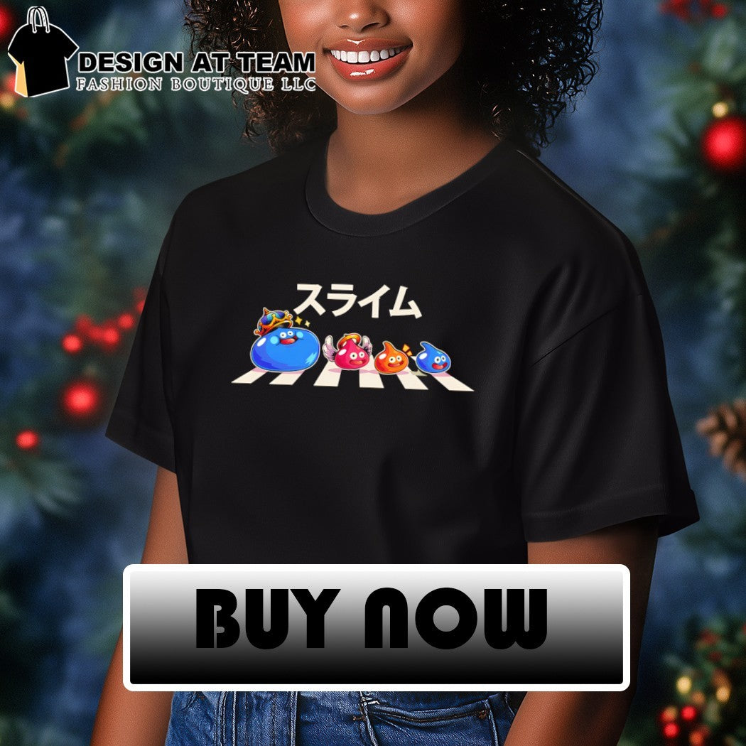 The Slimes JP King Slime smaller slimes crossing Abbey Road shirt