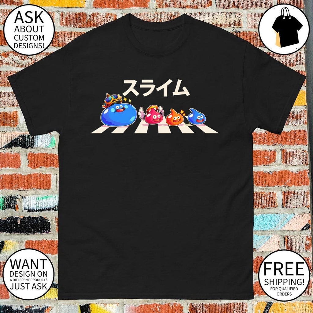 The Slimes JP King Slime smaller slimes crossing Abbey Road shirt