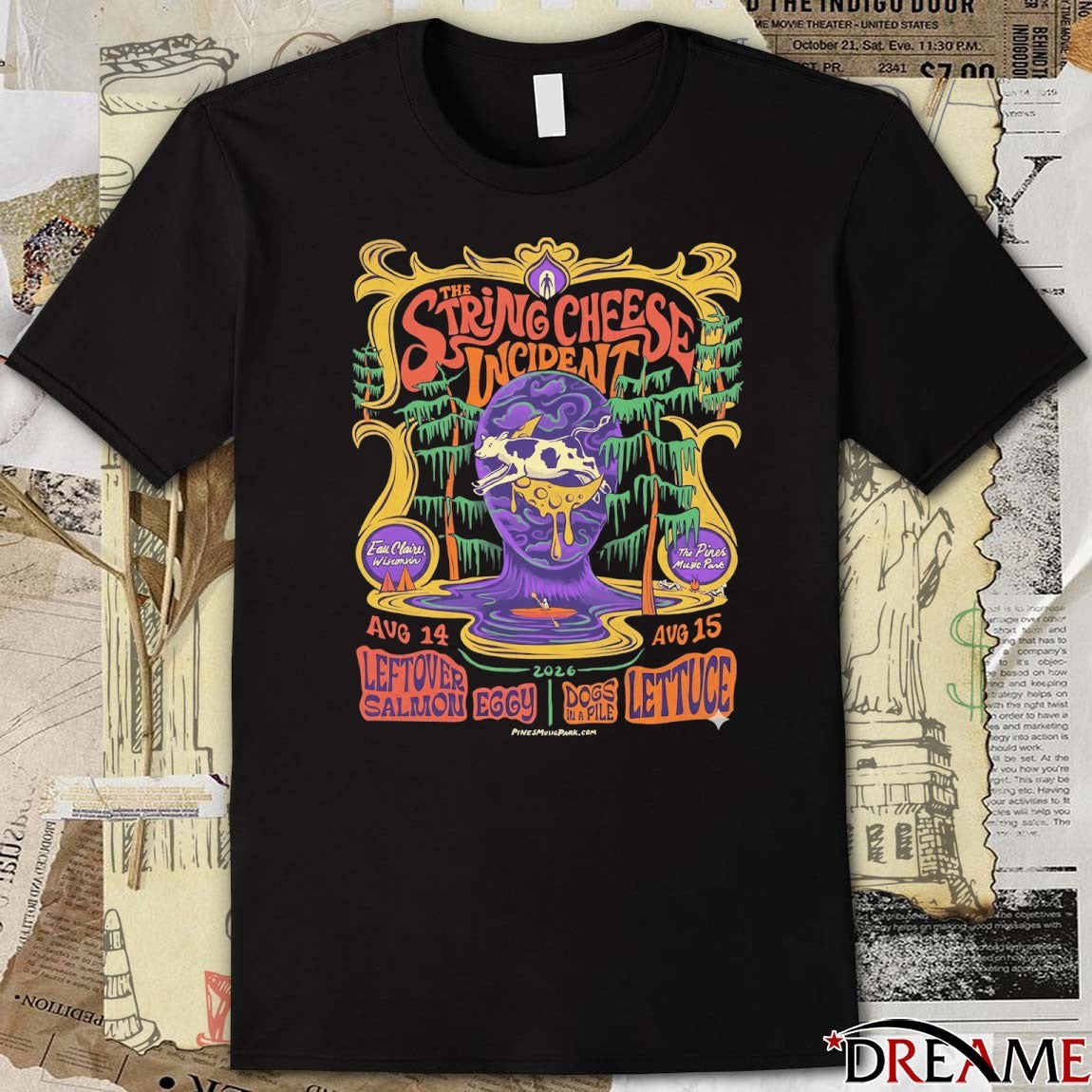 The String Cheese Incident Eau Claire Wisconsin 2026 At The Pines Music Park August 14 And 15 t-shirt
