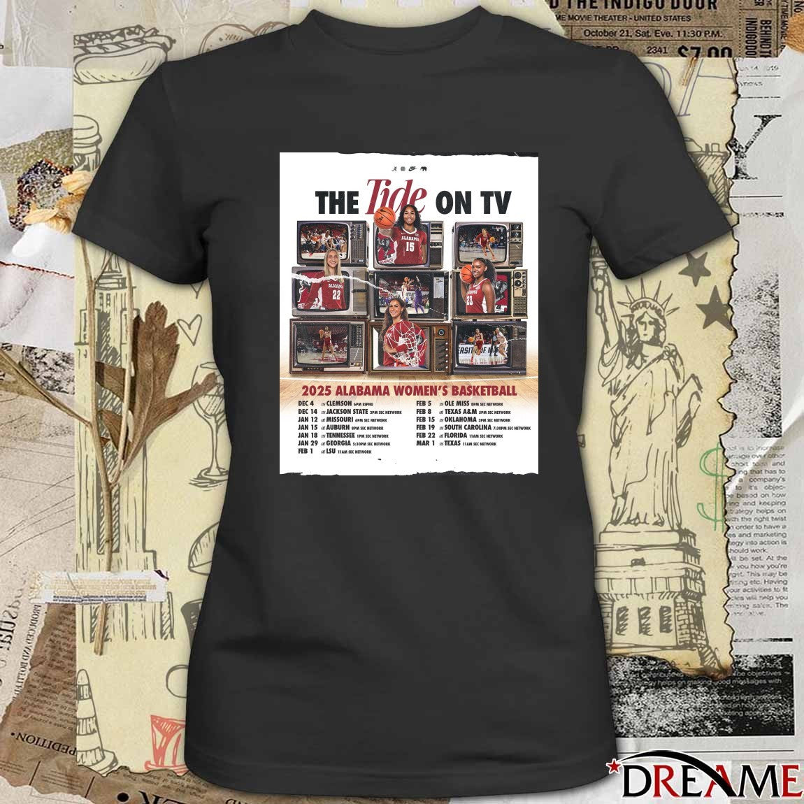 The Tide On TV 2025 Alabama Women’s Basketball December 14 Vs Jackson State Poster t-shirt