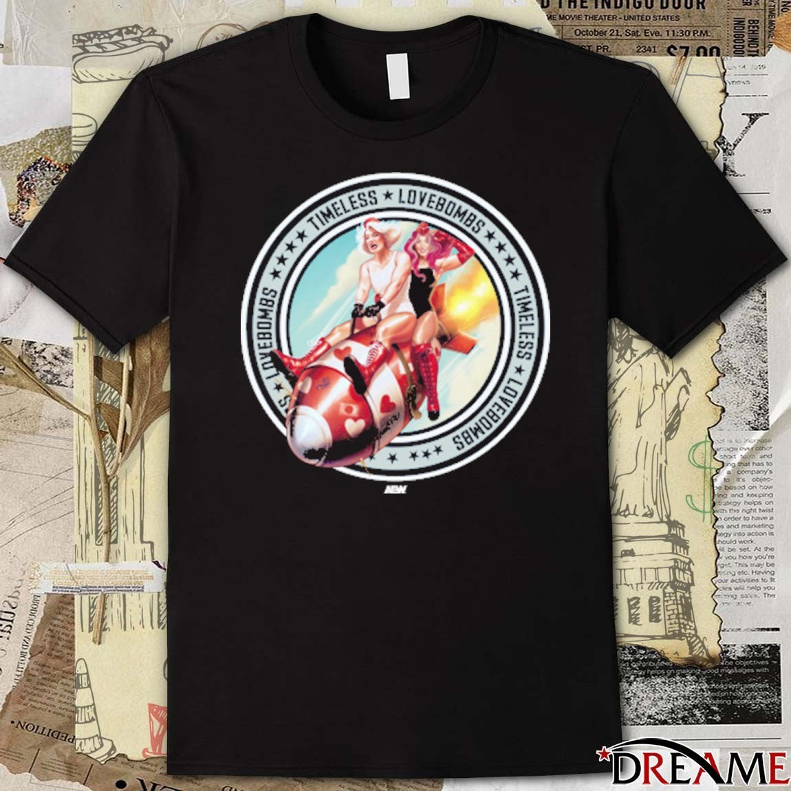 The Timeless Love Bombs Bombs Away AEW 2025 t-shirt