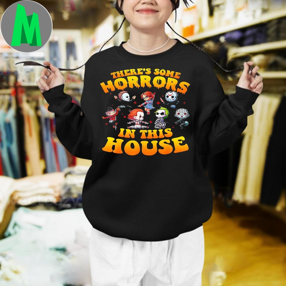 There’s Some Horrors in This House Funny Horror Characters Shirt