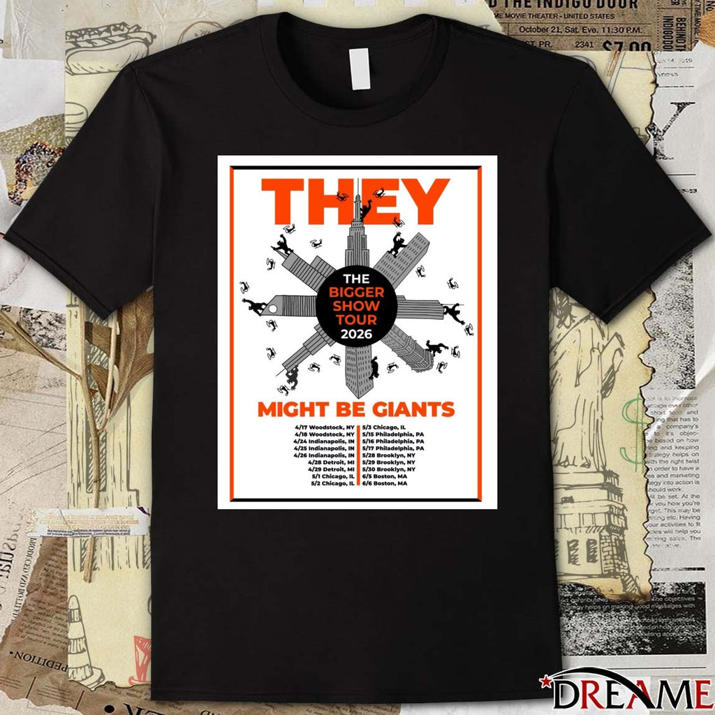 They Might Be Giants The Bigger Show Tour 2026 April 17 – May 2 Poster t-shirt