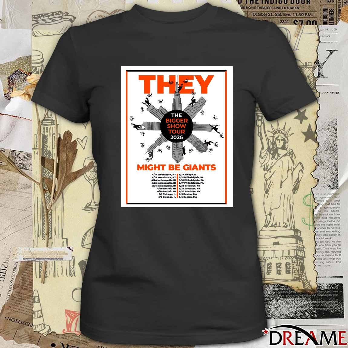 They Might Be Giants The Bigger Show Tour 2026 April 17 – May 2 Poster t-shirt
