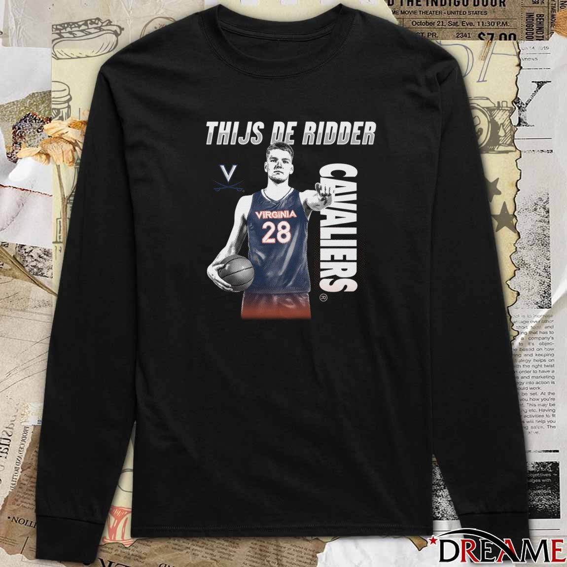 Thijs De Ridder Virginia Cavaliers Basketball Illustrated t-shirt