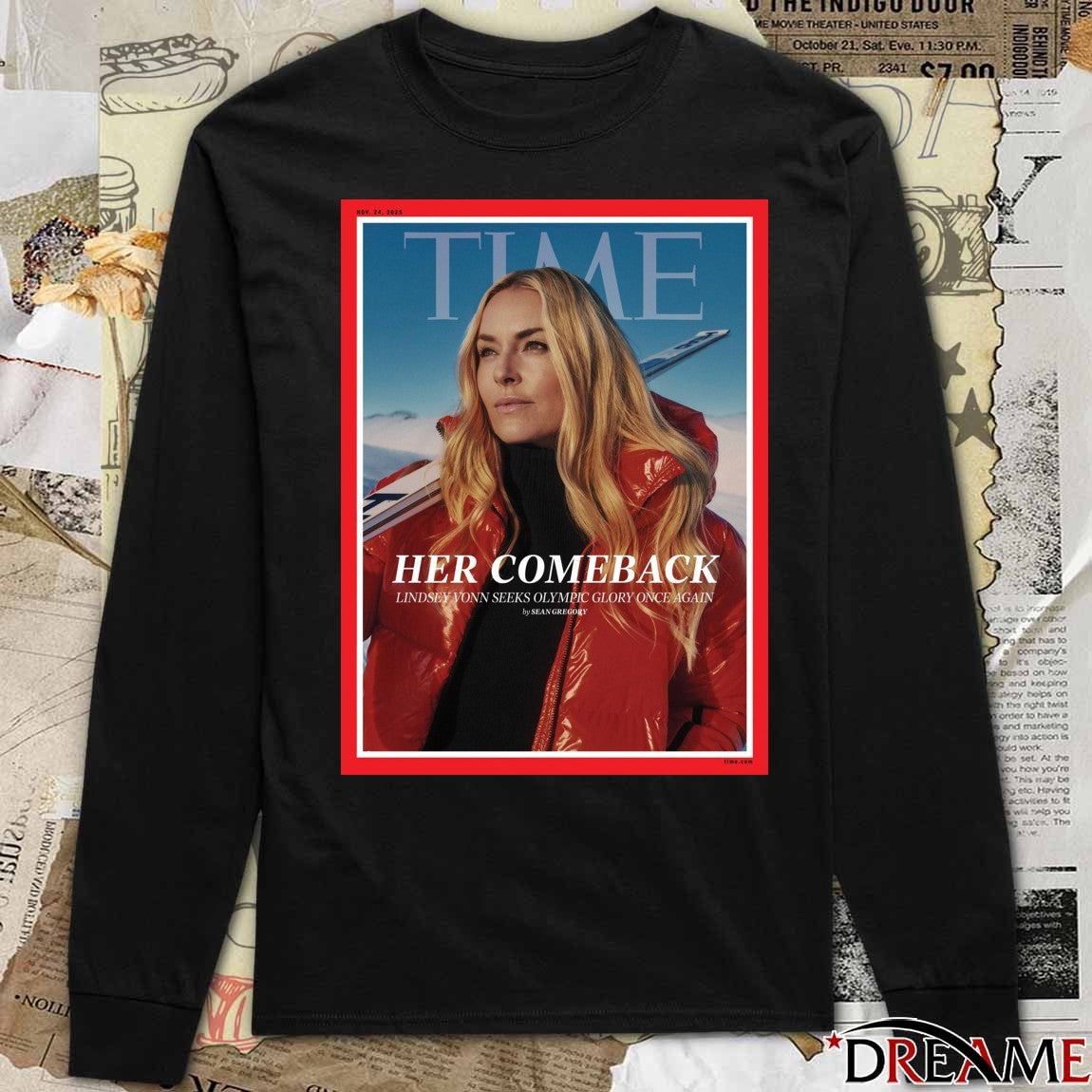 Time Her Comeback Lindsey Vonn Seeks Olympic Glory Once Again November 24 2025 Poster t-shirt