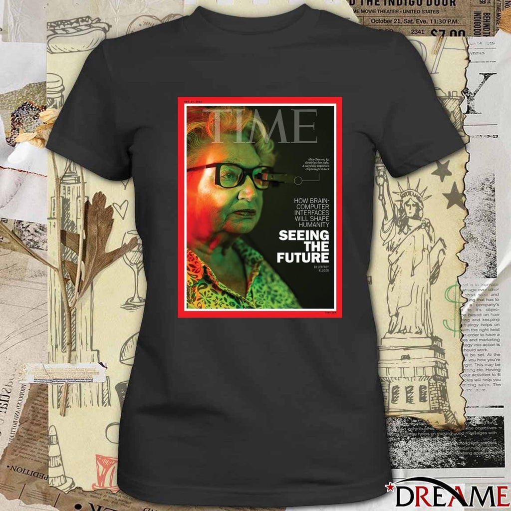 Time How Brain-Computer Interfaces Will Shape Humanity Seeing The Future 2025 Poster t-shirt