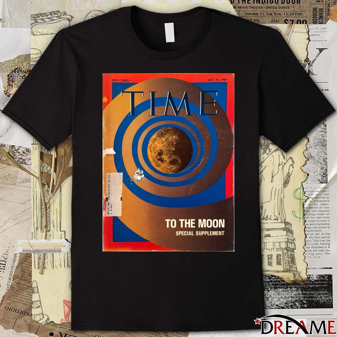 Time To The Moon Special Supplement July 18 1969 NASA Poster t-shirt
