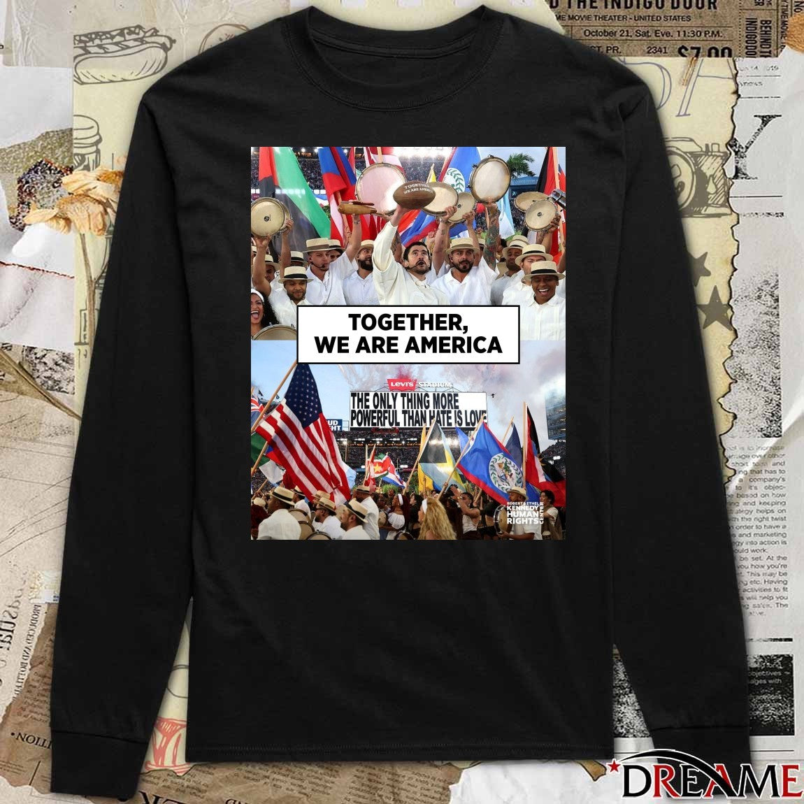 Together We Are America The Only Thing More Powerful Than Hate Is Love Poster t-shirt