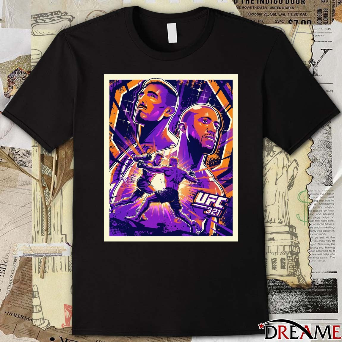 Tom Aspinall vs Ciryl Gane UFC 321 Artist Series Poster t-shirt