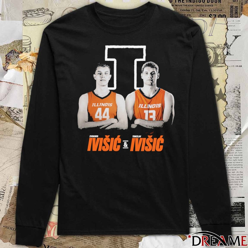 Tomislav Ivisic Ivisic Brothers 2 Illinois Fighting Illini Basketball t-shirt