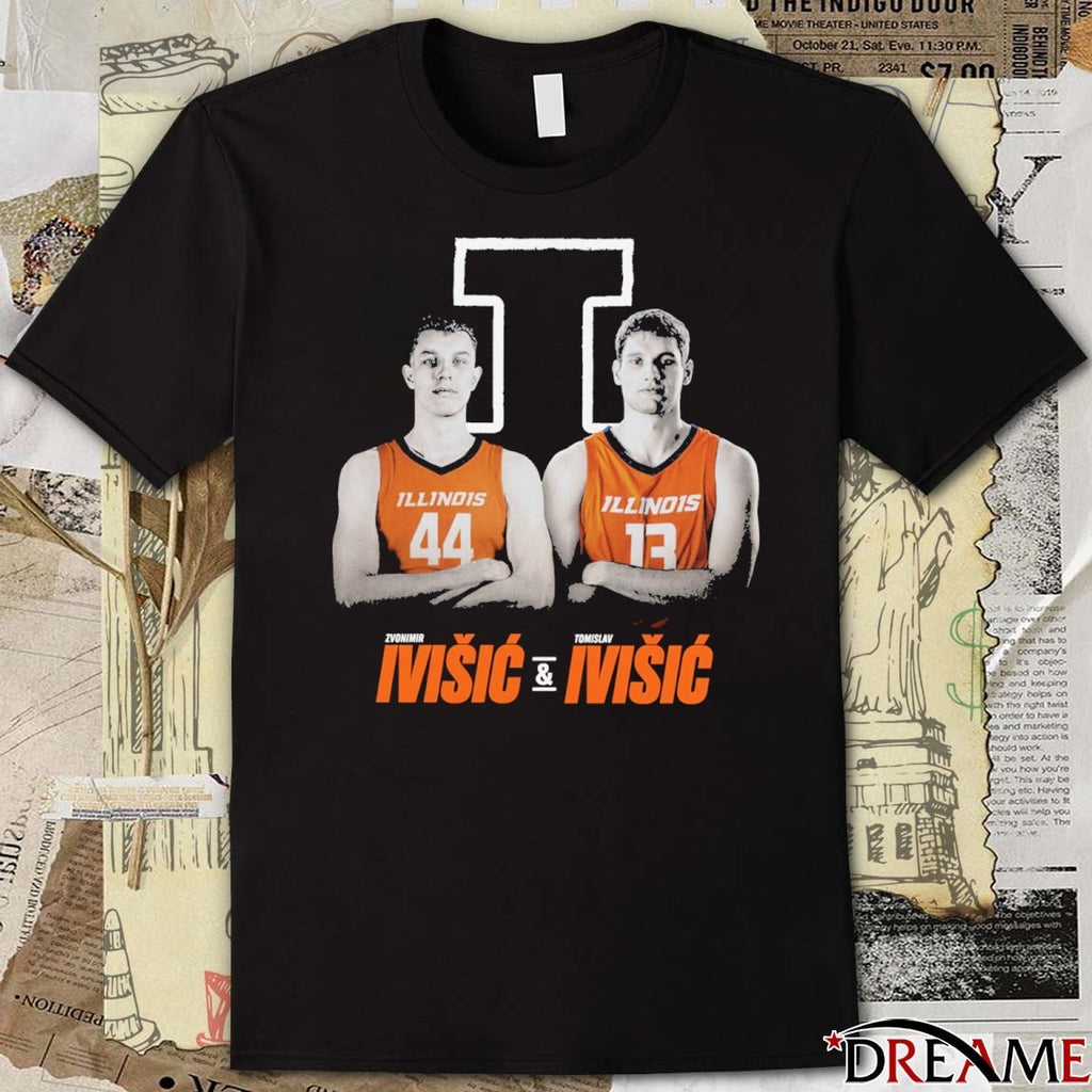 Tomislav Ivisic Ivisic Brothers 2 Illinois Fighting Illini Basketball t-shirt