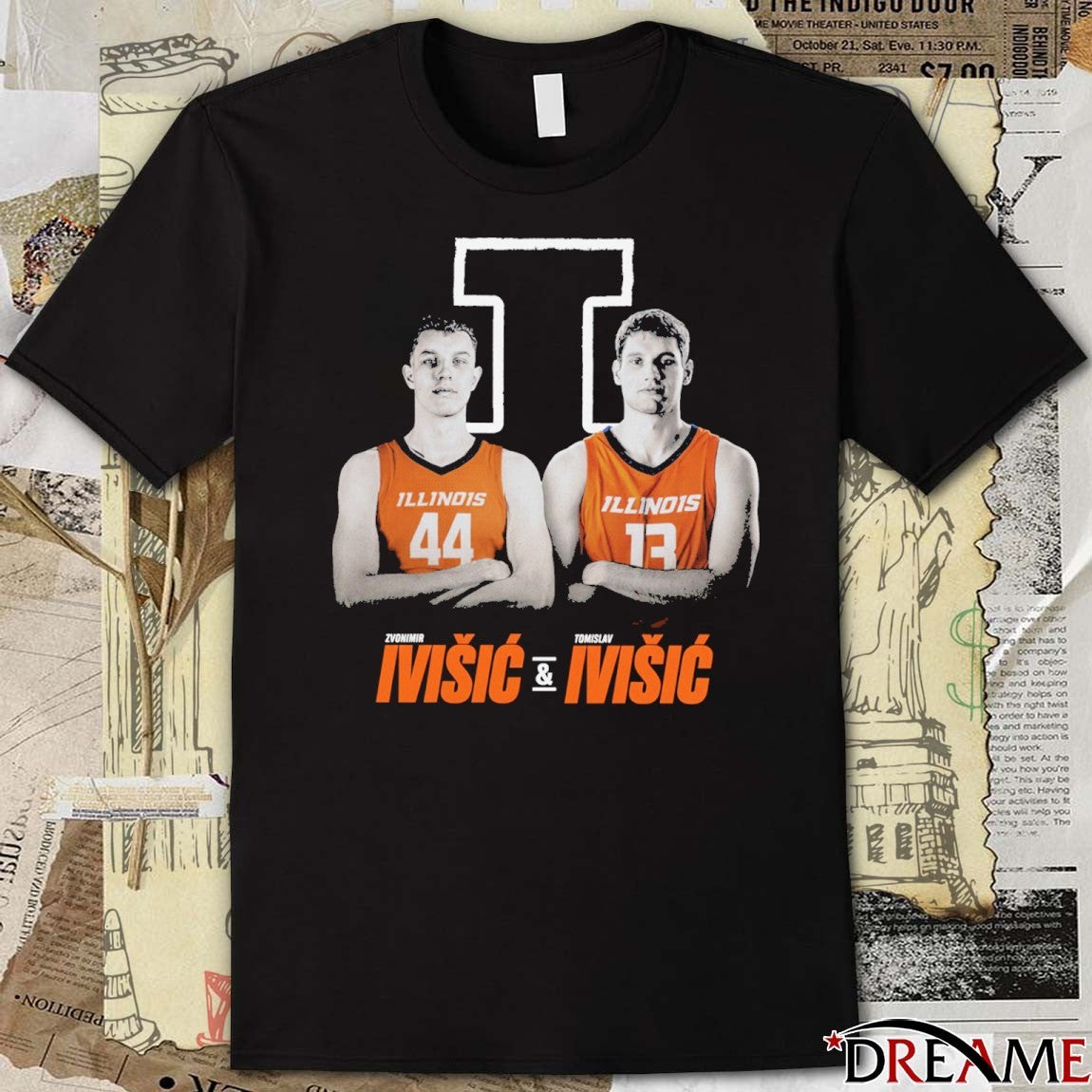 Tomislav Ivisic Ivisic Brothers 2 Illinois Fighting Illini Basketball t-shirt