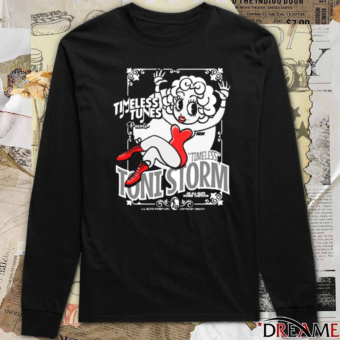 Toni Storm Timeless Tunes An All Elite Sound Cartoon AEW 2025 Fanart t-shirt