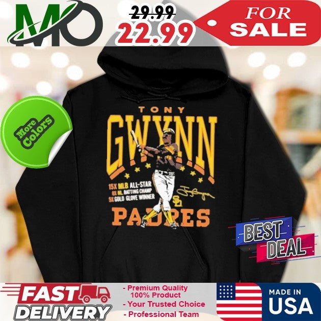 Tony Gwynn San Diego Padres 5X Gold Glove Winner Graphic Player Signature Shirt
