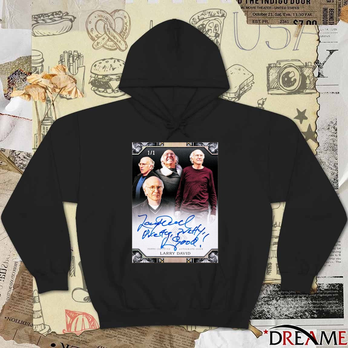 Topps Certified Autograph Issue Larry David Signature Poster t-shirt