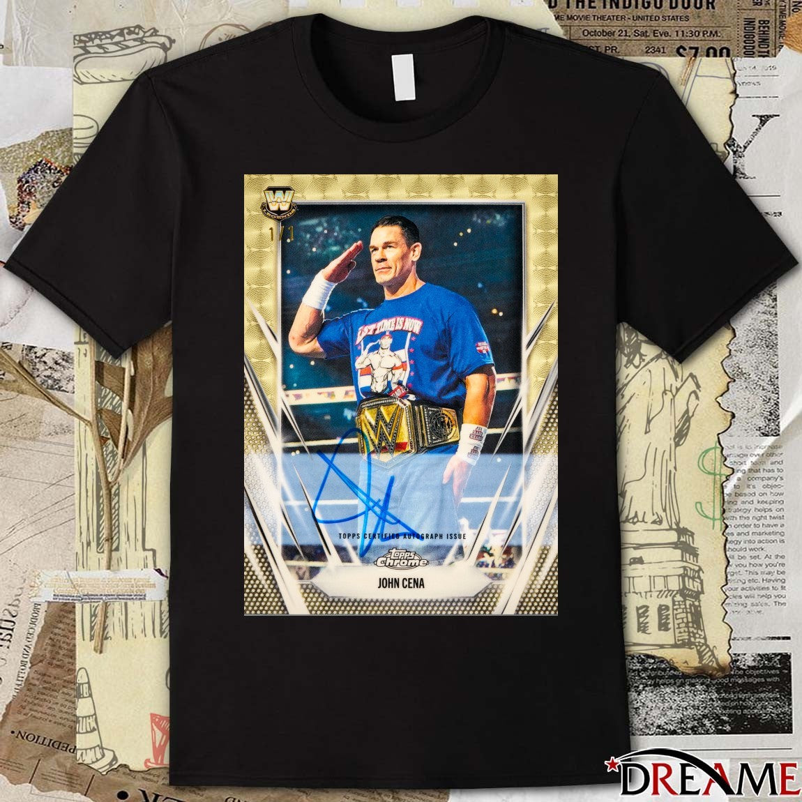 Topps Chrome John Cena Topps Certified Autograph Issue 2026 Signature t-shirt