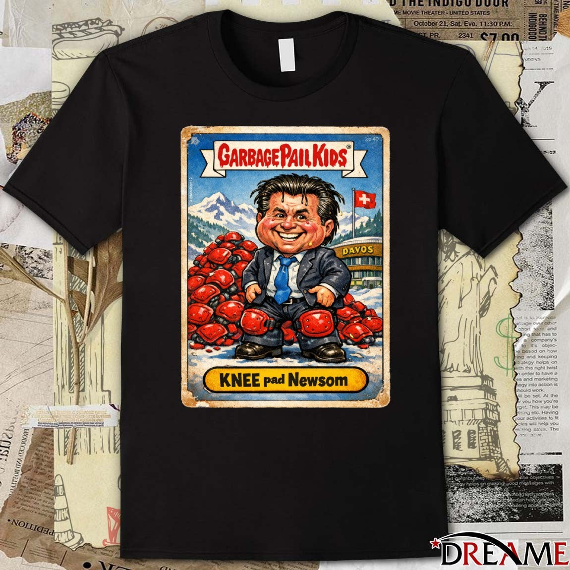 Topps Garbage Pail Kids Knee Pad Newsom t-shirt